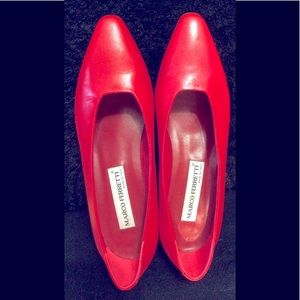 MARCO FERRETTI  RED ITALIAN LEATHER PUMPS